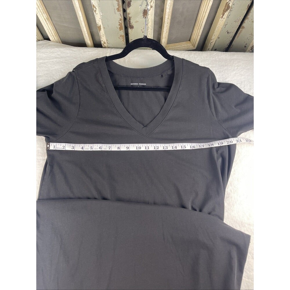 Universal Standard Iconic Black Dress Short Sleeve Size S Pima Cotton - Picture 5 of 8